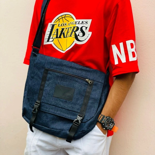 Denim Vintage High-capacity Canvas Slouchy Shoulder Bag | Ultra Sporty Messenger Sling Bag For Multipurpose Use - TFDB4