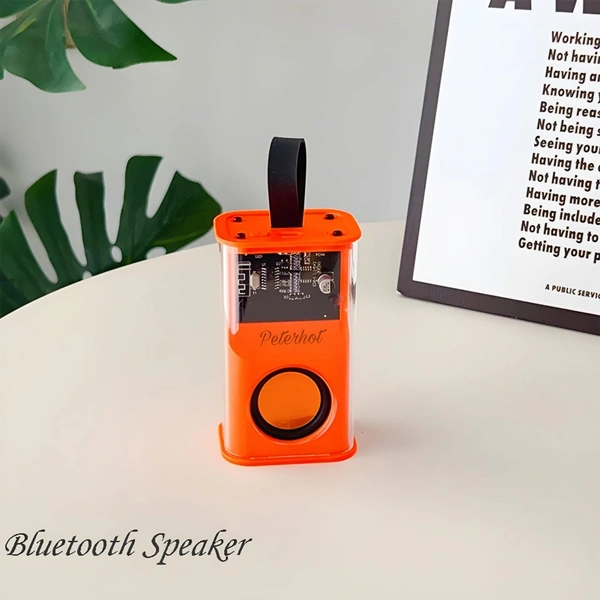 Transparent Mecha Wireless Bluetooth Speaker Portable Mini Subwoofer Support 3D Surround Sound TWS Series Audio Loudspeaker - Orange