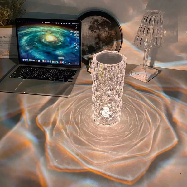 The Lune Crystal Lamp is a beautiful staple piece that can be used in any room. Simply tap it to turn it on and let it illuminate your space with its stunning crystal effect. Let it brighten up your day in just a few seconds.