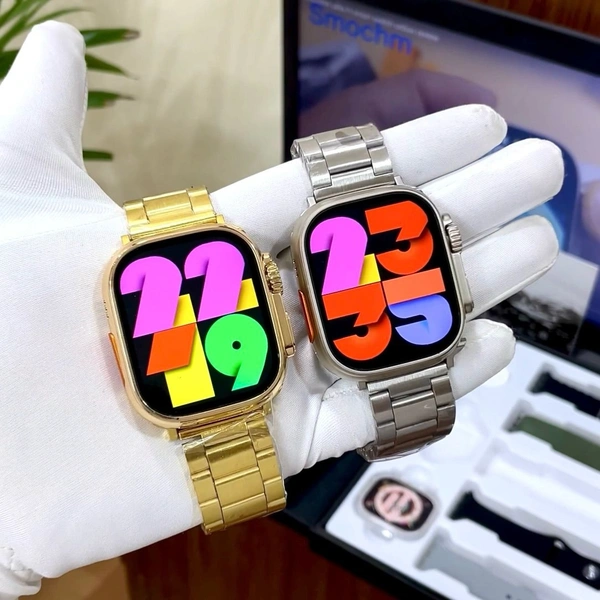 One Of The Latest Ultra Smartwatch With 5 Different Strap Combo | Best Quality Products - Gold