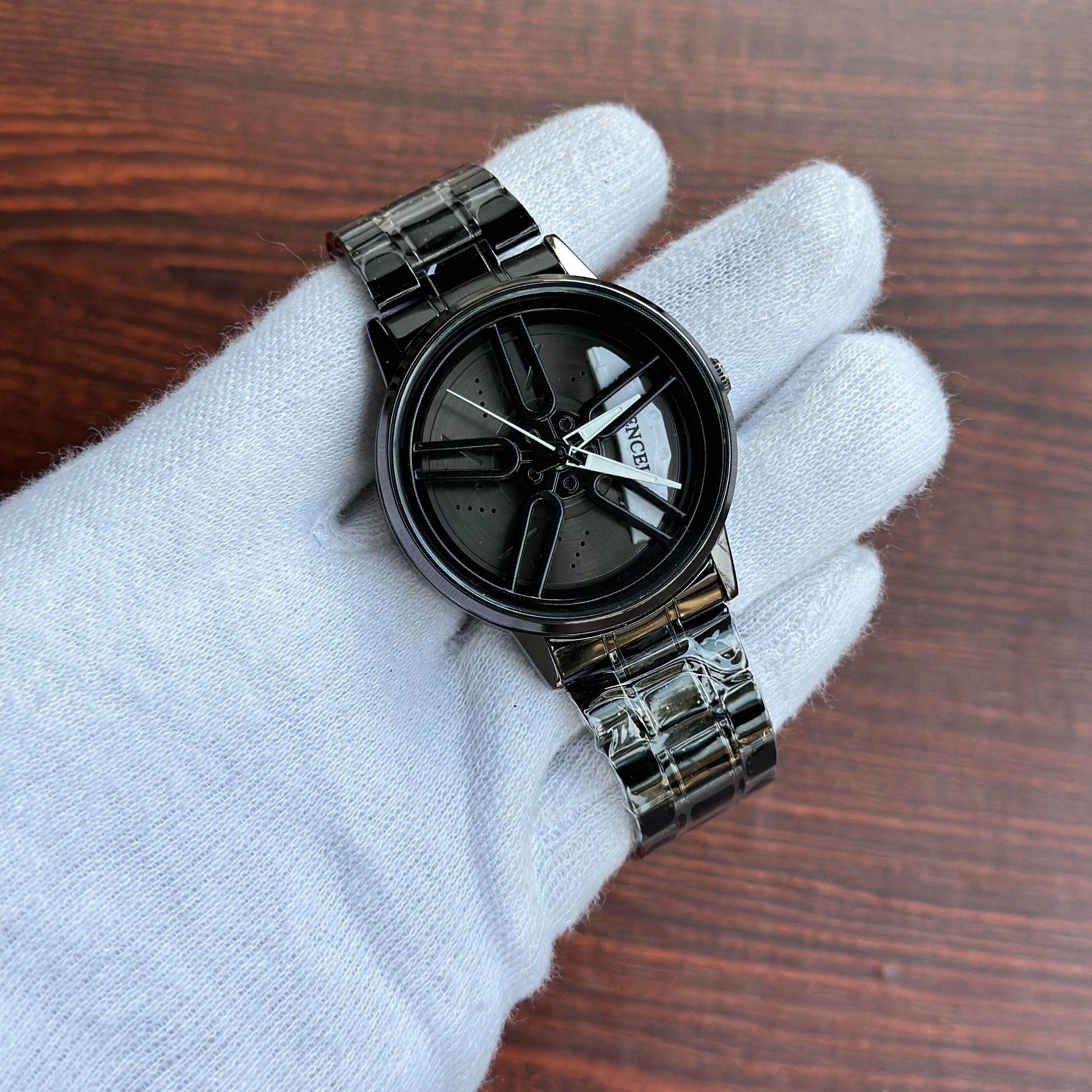 BOYADKA Car Wheel Watch, Stainless Steel Watch with Japanese India | Ubuy