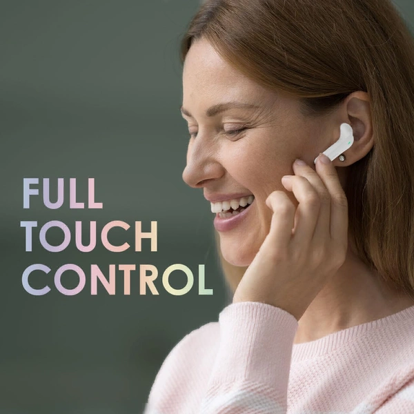 itel T1 Air Truly Wireless Earbuds with 20H Playtime, IPX5 Water Resistant, 10MM Bass Boost Drivers, Voice Assistant, Fully Touch Controlled and Type-C Charging (White)