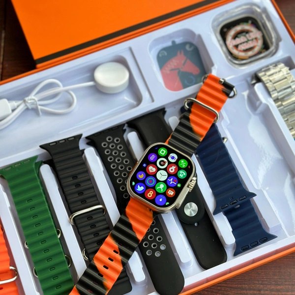 8 In 1 Strap Series 8 Ultra 49 MM Smartwatch | 8 Straps Premium Straps With 1 Case