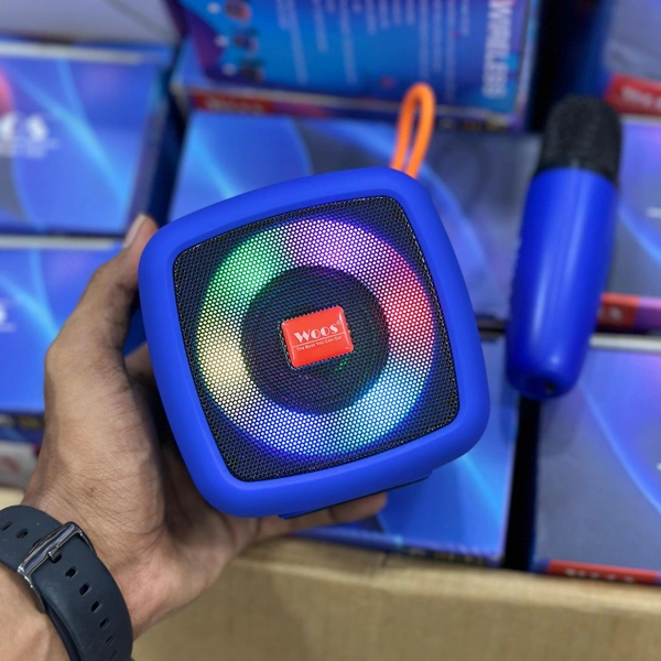 Woos WS-M36 Portable Bluetooth Speaker Dynamic Thunder Sound With Rgb Light 15 W Bluetooth Speaker Multicolor, Stereo Channel With Wireless Mic - SRWS3
