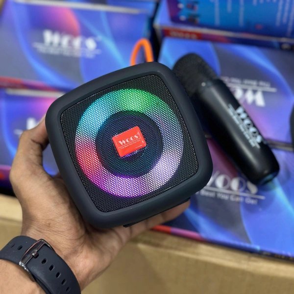 Woos WS-M36 Portable Bluetooth Speaker Dynamic Thunder Sound With Rgb Light 15 W Bluetooth Speaker Multicolor, Stereo Channel With Wireless Mic - SRWS4