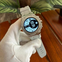 Wearfit Premium Dual Strap Smartwatch With Always On Display | Smooth Interface, Wireless Charging - Silver Body