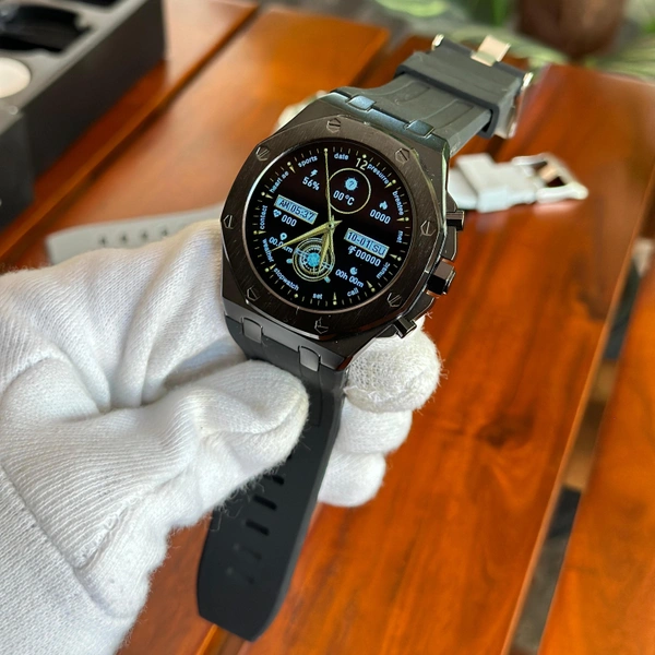 Wearfit Premium Dual Strap Smartwatch With Always On Display | Smooth Interface, Wireless Charging - Black Body