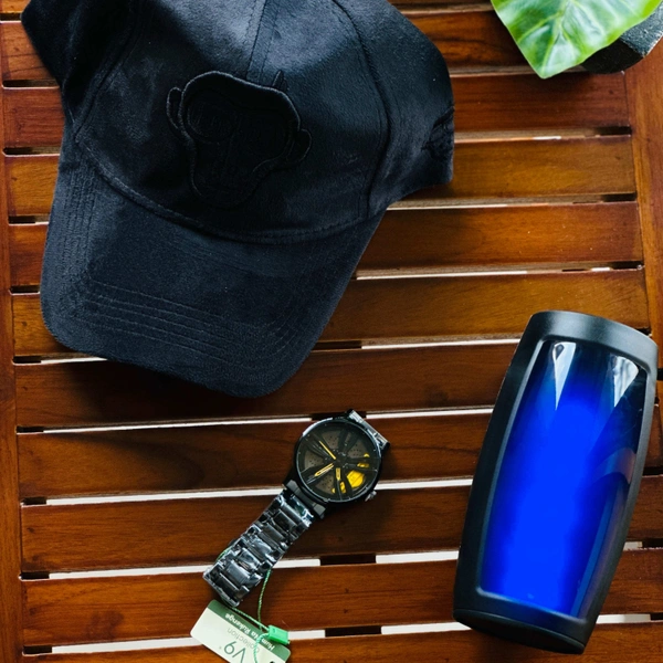 Most Awaited Budget Combo | Premium Quality Cap, 5W Bluetooth Speaker, 3d Car Wheel Watch 