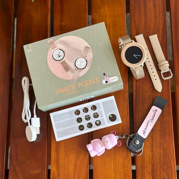 Wearfit HW13 Mini Soprt Smartwatch, Bluetooth Calling Support, Always On Display, Premium Box Packing With 2 Premium Straps And Premium Keychain - 1 Month Cybzone Warranty