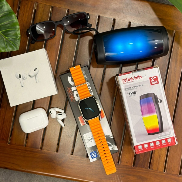 Most Awaited Budget Combo | T900 Ultra Smartwatch, Air Pods Pro Usa Quality, Original Link Bits Light Speaker, Sunglass