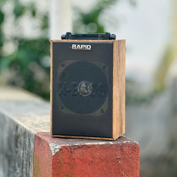 Authentic Product Radid 28 20W Wooden Portable Wireless Splashproof Bluetooth Sonilex Speaker With In-Built FM Radio And Mic (Wooden)