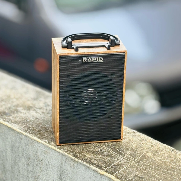Authentic Product Radid 28 20W Wooden Portable Wireless Splashproof Bluetooth Sonilex Speaker With In-Built FM Radio And Mic (Wooden)
