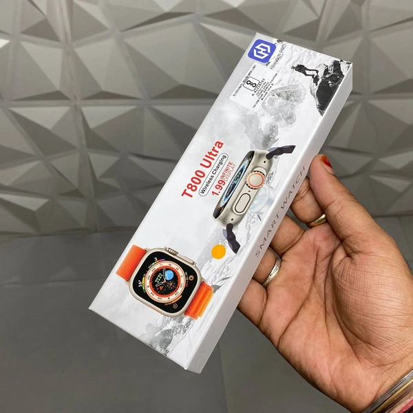 Buy 1 Get 1 Free Combo Offer, Budget Friendly T800 Series 8 Ultra Smartwatch | Aluminium Case Best Quality - Orange