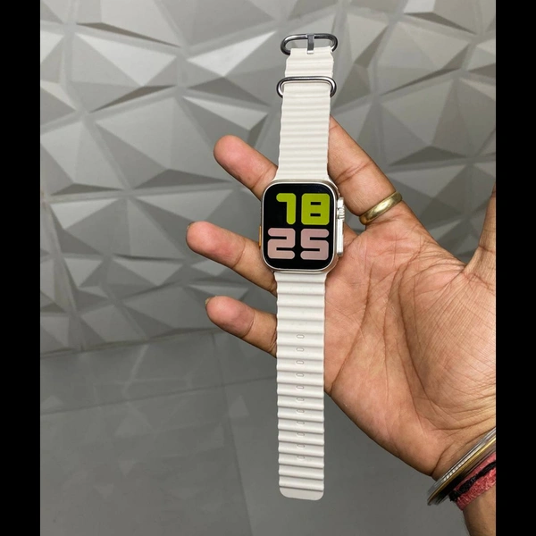 Buy 1 Get 1 Free Combo Offer, Budget Friendly T800 Series 8 Ultra Smartwatch | Aluminium Case Best Quality - White