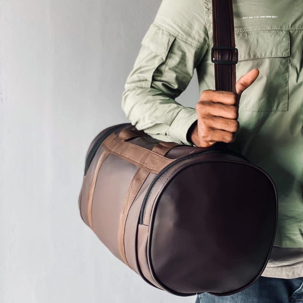 New retro small round bucket bag men and women casual trend single backpack pu leather shoulder messenger bag