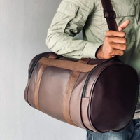 New retro small round bucket bag men and women casual trend single backpack pu leather shoulder messenger bag