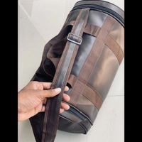 New retro small round bucket bag men and women casual trend single backpack pu leather shoulder messenger bag