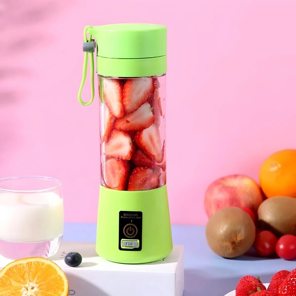 USB Portable Juicer (380 ML) with Rechargeable Battery (2000 mAh) NG-01 Juicer Mixer Grinder (1 Jar, Green)