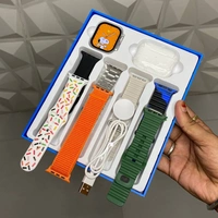 WS10 Ultra 2 7 Straps + 1 Smartwatch + Airpods Tws, Different Always On Display  - Silver