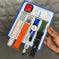 WS10 Ultra 2 7 Straps + 1 Smartwatch + Airpods Tws, Different Always On Display  - Black