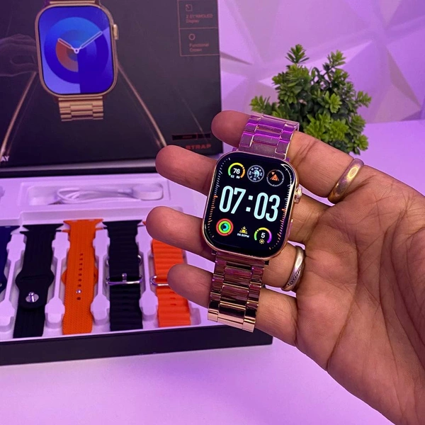 Series 9 Pro 7 In 1 Strap Combo With 2.01 Super Amoled Display, Premium Quality Watch Set