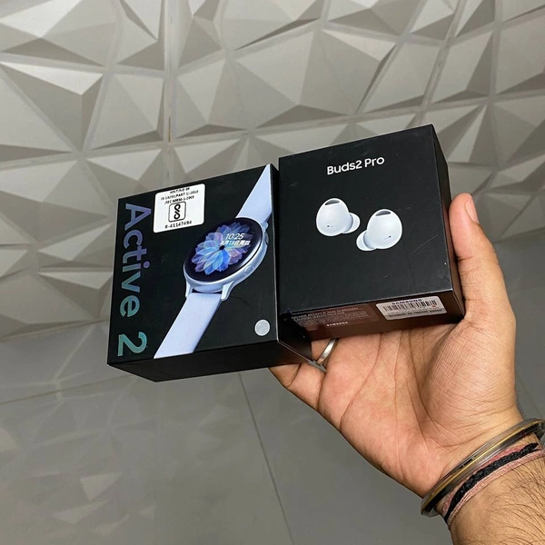 Budget Combo Offer, Active 2 And Buds 2 | Super Quality, Full Screenshot, Bluetooth Calling - Silver