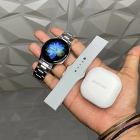 Budget Combo Offer, Active 2 And Buds 2 | Super Quality, Full Screenshot, Bluetooth Calling - Silver