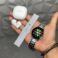 Budget Combo Offer, Active 2 And Buds 2 | Super Quality, Full Screenshot, Bluetooth Calling - Silver