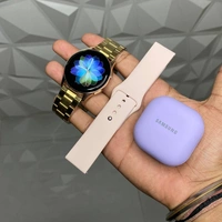 Budget Combo Offer, Active 2 And Buds 2 | Super Quality, Full Screenshot, Bluetooth Calling - Gold