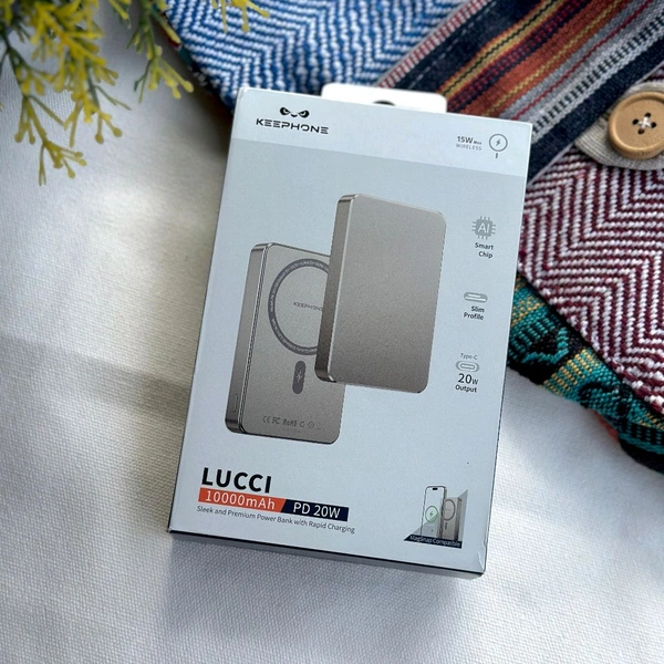 Original KEEPHONE PowerBank LUCCI Magsafe 10000mAh Gunmetal, High End Quality Product - STK1, 1 Month Cybzone Warranty