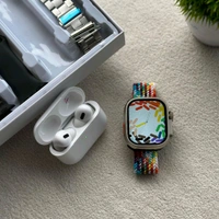 I20 ultra max suit smart watch set combination wrist earphone, watch i20ultra i20 ultra max suit smartwatch 10 in 1 - Silver