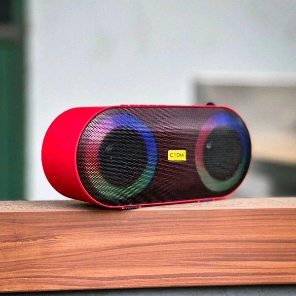 High-Quality Party Speaker with Long Battery Life up to 8 Hours 10 W Bluetooth Soundbar, 2.0 Channel - Red