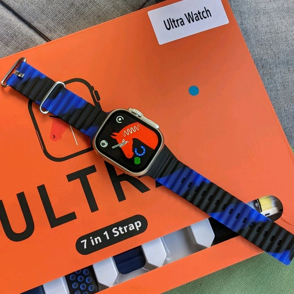 7 in 1 Strap Series 8 Ultra 49 MM Smartwatch Combo Pack, Hiwatch Application, 7 High Quality Straps, Best Quality Smartwatch - SRC1