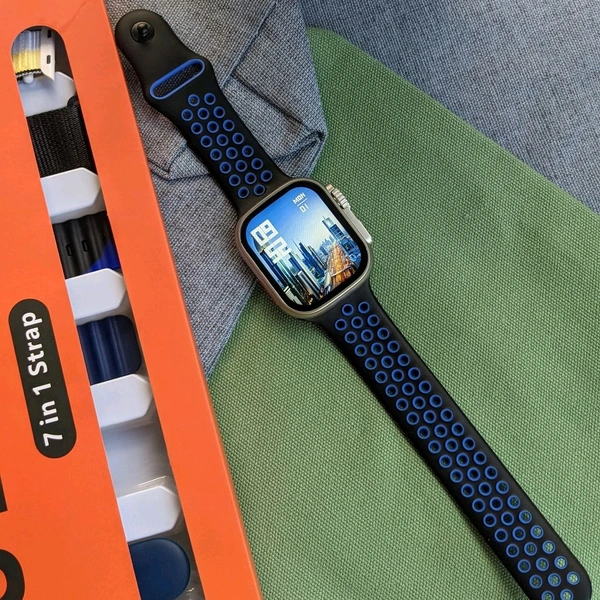 7 in 1 Strap Series 8 Ultra 49 MM Smartwatch Combo Pack, Hiwatch Application, 7 High Quality Straps, Best Quality Smartwatch - SRC1