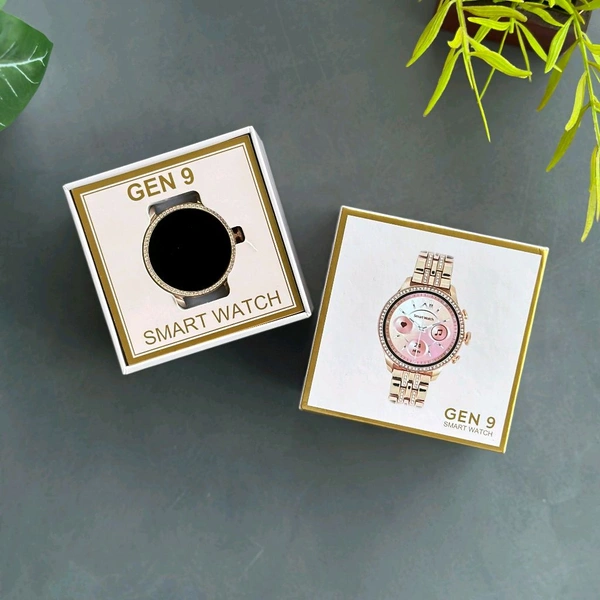 Smartwatch Generation 9 - 2024 Diamond Design With Dual Belts | One Silicon Strap And One Metal 