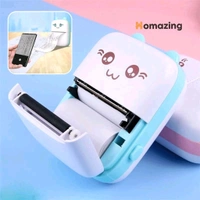 Mini Thermal Printer with 1 Roll Paper Portable Phone Study Printer for Pictures, Photos Journals DIY Compatible with Phone
