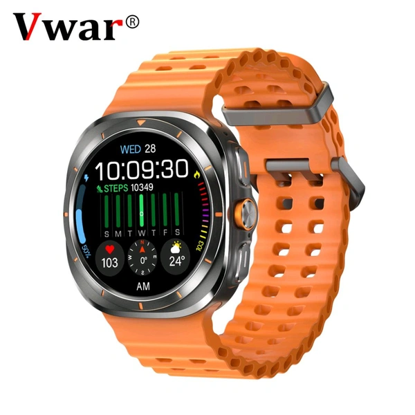 JS Watch 7 Ultra Amoled Display 47mm IP68 Waterproof Bluetooth Call Compass Wireless Charger Smart Watch - SRS3, 1 Month Cybzone Warranty