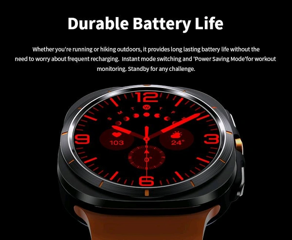 JS Watch 7 Ultra Amoled Display 47mm IP68 Waterproof Bluetooth Call Compass Wireless Charger Smart Watch - SRS3, 1 Month Cybzone Warranty