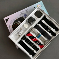 I20 Ultra 2 Special Combo Set, Series 9 49MM Big Display Smartwatch, 7 Different Straps With True Wireless Earbuds - Black