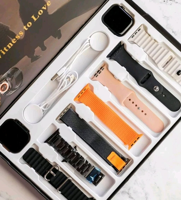 2024 High Quality WS-L9 Smartwatch Set Series9 7in2 Watch 8 Waterproof straps Bands 2 watches ultra 8 WS-L9 Smart Watch For Couples - Black