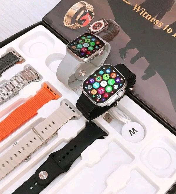 2024 High Quality WS-L9 Smartwatch Set Series9 7in2 Watch 8 Waterproof straps Bands 2 watches ultra 8 WS-L9 Smart Watch For Couples - Black