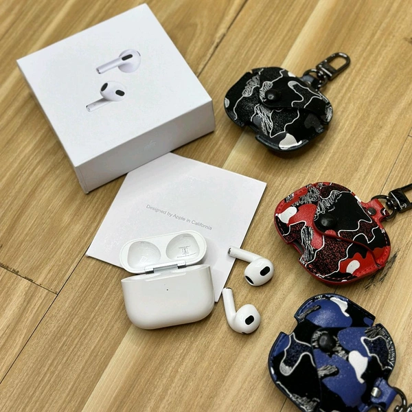 Air Pods 3rd Generation With High End Leather Case | Name Change | Pop Up Window, Best Sound Quality