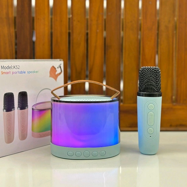 K52 RGB Light Karaoke Machine with 2 Wireless Mics for Kids, Girls/Boys Speaker 5 W Bluetooth Home Theatre (Multiple Color, 5 Way Speaker Channel) - SRB2