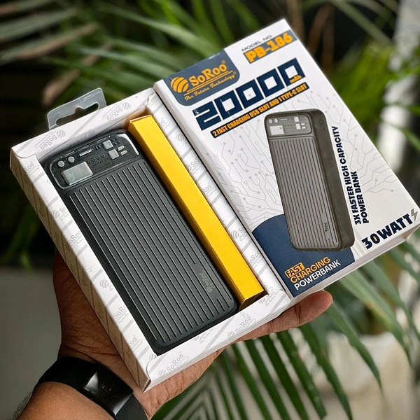 Original Soroo PB-186 30 Watt 20000mah Portable Powerbank - 1 Month Cybzone Warranty