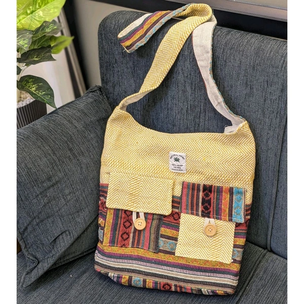 Jute Vintage Arts One Side Bag | Ultra Sporty Messenger Sling Bag For Multipurpose Use - 1 Month Cybzone Warranty, SRB1