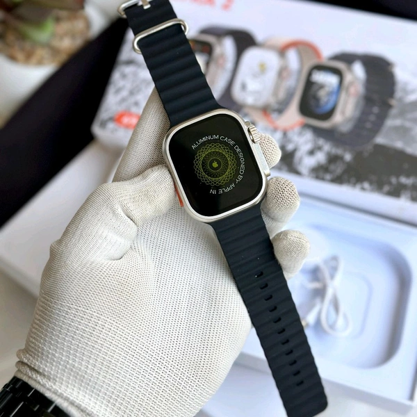 Series 8 Ultra Logo Watch With 3 High Quality Strap Combo Offer, Customized Watch Face, Bluetooth Calling And Crown Working