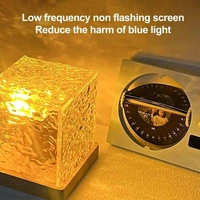Romantic Projector Warm Ocean Wave Water Sixteen LED Night Light Projector 3D Water Wave Effect, Remote Control USB Crystal Table Lamp for Home Decor, Bedroom & Gift, Multicolor Light (Cube Shape) - Pack Of 2