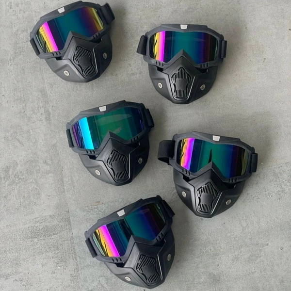Nufra Store Goggle Mask Anti Scratch UV Protective Face & Eyewear Windproof Dirt Shield with Soft Foam Padded Detachable Mouth Filter for Cycling Bike Off Road Racing Ride Unisex