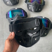 Nufra Store Goggle Mask Anti Scratch UV Protective Face & Eyewear Windproof Dirt Shield with Soft Foam Padded Detachable Mouth Filter for Cycling Bike Off Road Racing Ride Unisex