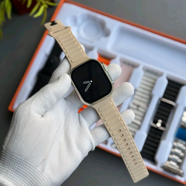 7 in 1 Strap Series 8 Ultra 49 MM Smartwatch Combo Pack, Hiwatch Application, 7 High Quality Straps, Best Quality Smartwatch